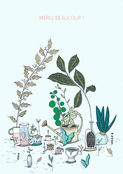Merci beaucoup avec des plantes illustr&eacute;es